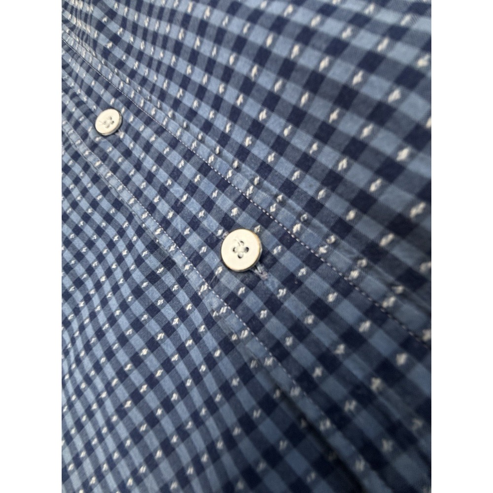Rodd & Gunn Sports Fit Shirt Mens L Blue Check Short Sleeve Cotton Woven Italy - Picture 8 of 13